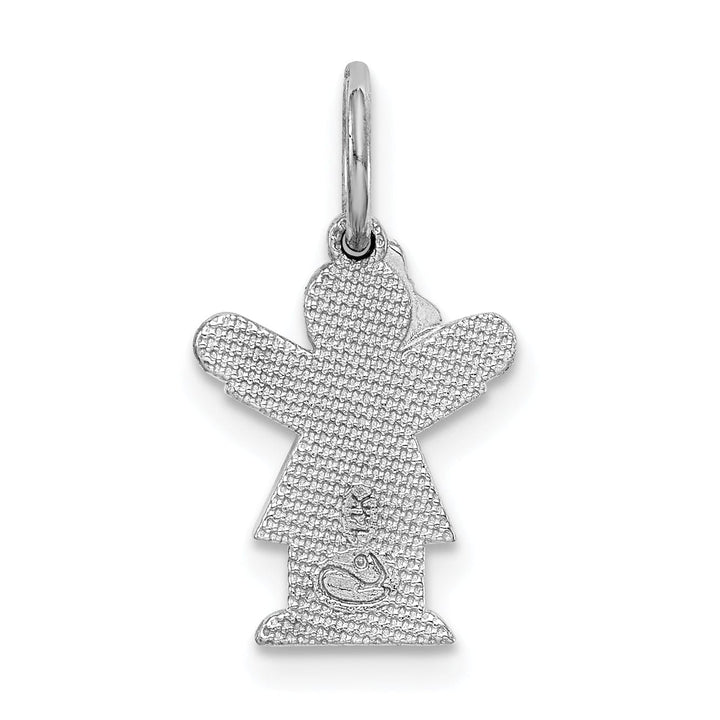 Lovely Rita's Pendants & Charms 14k White Gold Mini Girl With Bow Love Charm
