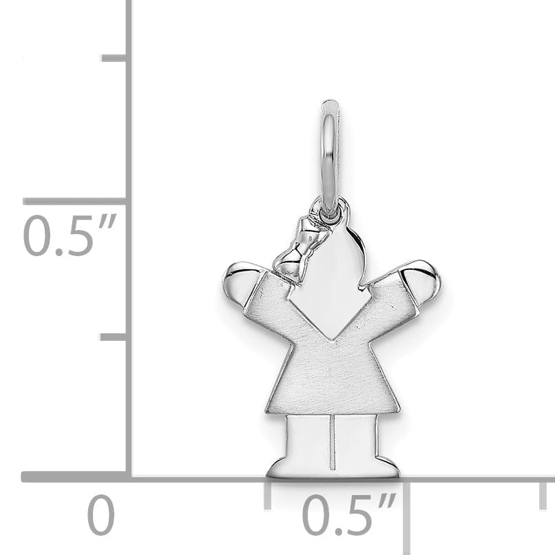 Lovely Rita's Pendants & Charms 14k White Gold Mini Girl With Bow Love Charm