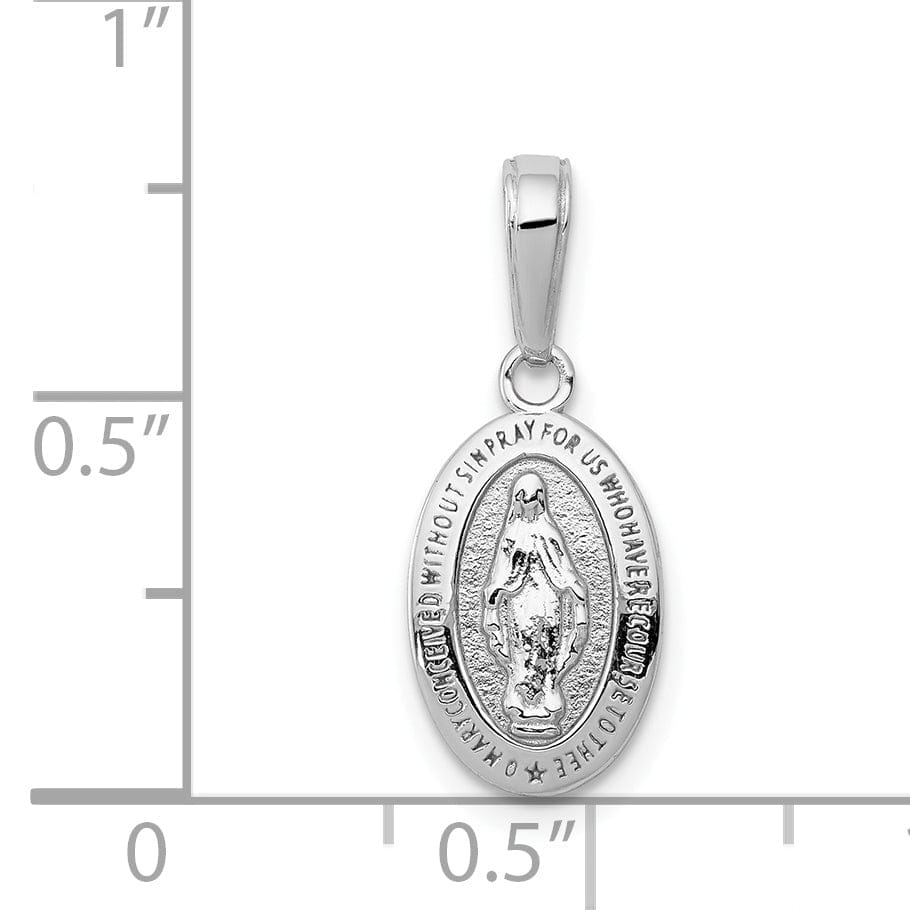 Lovely Rita's Pendants & Charms 14K White Gold Mini Miraculous Medal Pendant