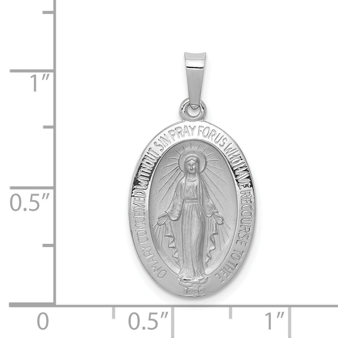 Lovely Rita's Pendants & Charms 14k White Gold Miraculous Medal Charm Pendant