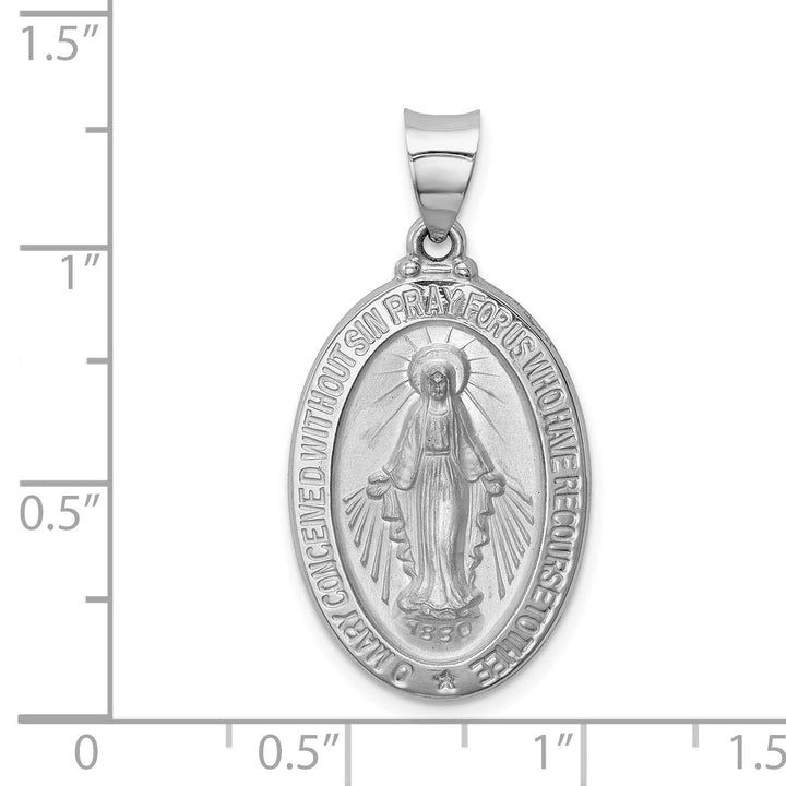 Lovely Rita's Pendants & Charms 14k White Gold Miraculous Medal Pendant