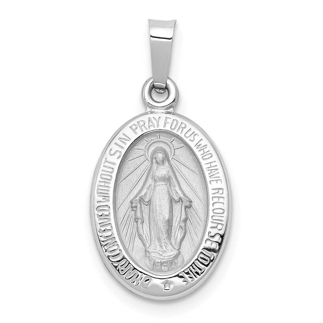 Lovely Rita's Pendants & Charms 14k White Gold Miraculous Medal Pendant