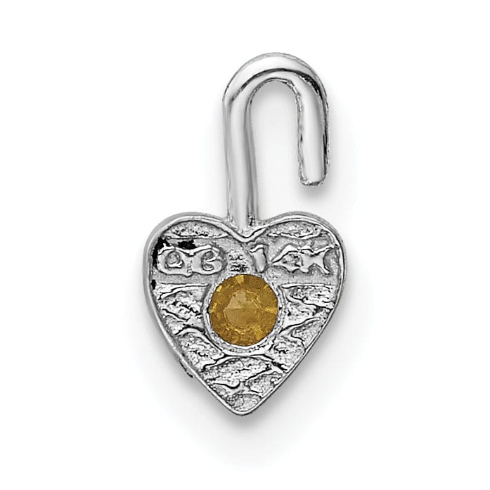 Lovely Rita's Pendants & Charms 14k White Gold November Birthstone Heart Charm