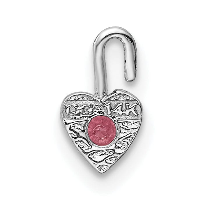 Lovely Rita's Pendants & Charms 14k White Gold October Birthstone Heart Charm