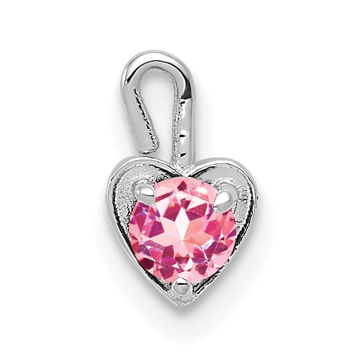Lovely Rita's Pendants & Charms 14k White Gold October Birthstone Heart Charm