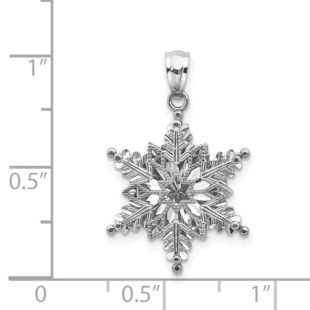 Lovely Rita's Pendants & Charms 14k White Gold Open 2 Level Snowflake Pendant