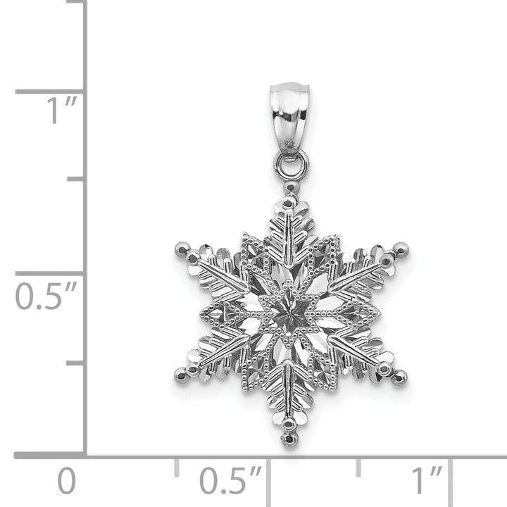 Lovely Rita's Pendants & Charms 14k White Gold Open 2 Level Snowflake Pendant