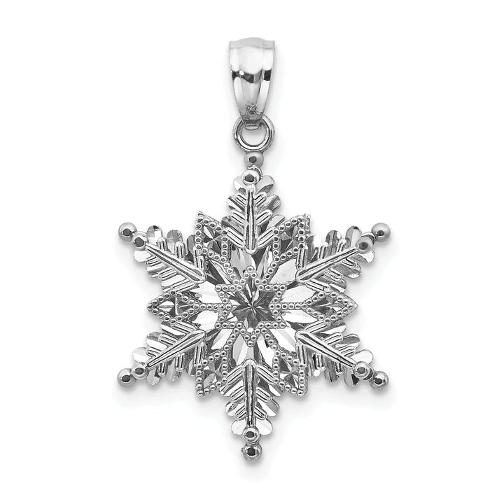 Lovely Rita's Pendants & Charms 14k White Gold Open 2 Level Snowflake Pendant