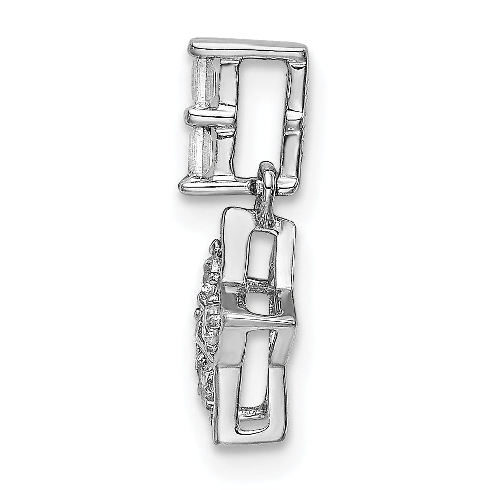 Lovely Rita's Pendants & Charms 14k White Gold Open Back Polished Finish 0.124CT Diamond Star Design Charm Pendant