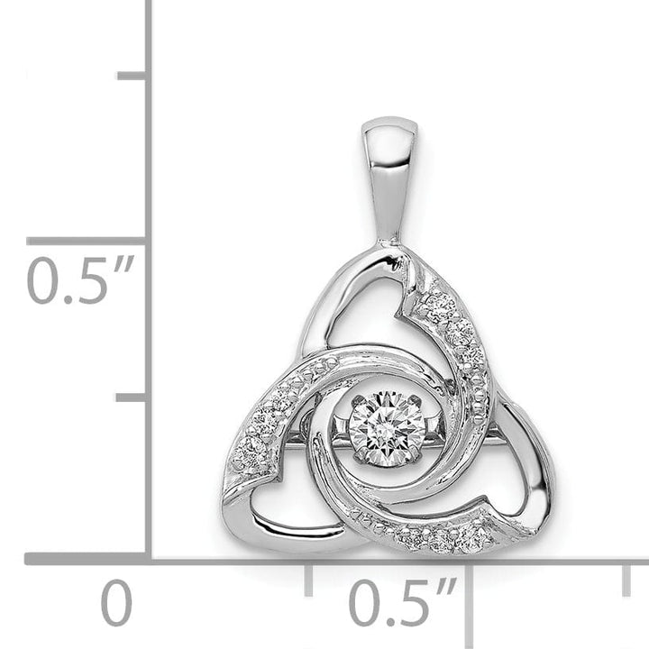 Lovely Rita's Pendants & Charms 14k White Gold Open Back Polished Finish 0.21CT Vibrant Diamond Celtic Design Pendant