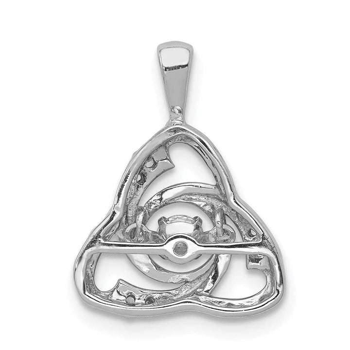 Lovely Rita's Pendants & Charms 14k White Gold Open Back Polished Finish 0.21CT Vibrant Diamond Celtic Design Pendant
