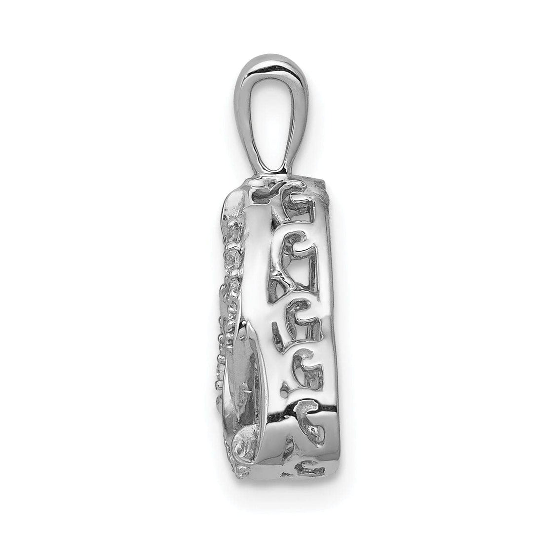 Lovely Rita's Pendants & Charms 14k White Gold Open Back Polished Finish 0.21CT Vibrant Diamond Celtic Design Pendant
