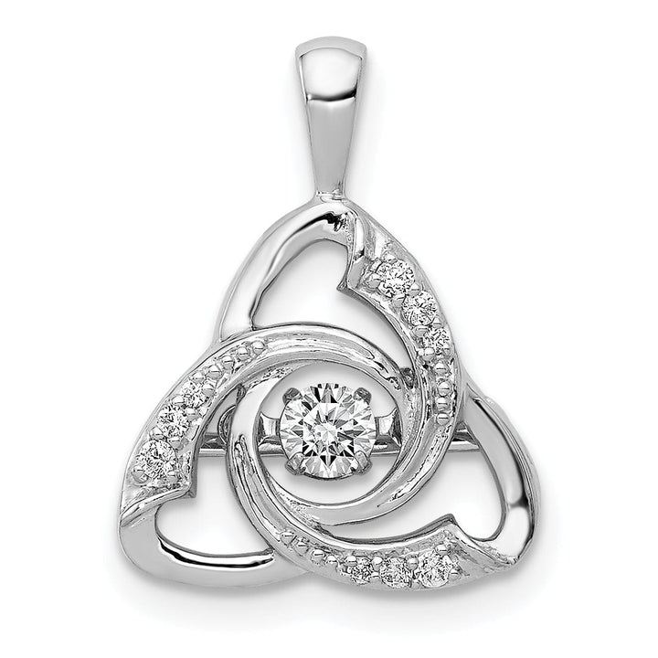 Lovely Rita's Pendants & Charms 14k White Gold Open Back Polished Finish 0.21CT Vibrant Diamond Celtic Design Pendant
