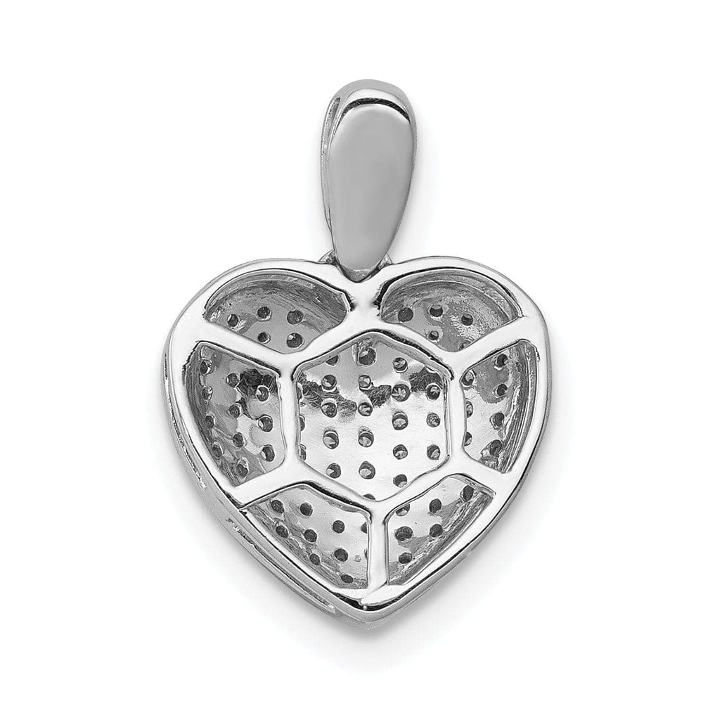 Lovely Rita's Pendants & Charms 14k White Gold Open Back Polished Finish 0.246-CT Diamond Heart Mesh Design Charm Pendant