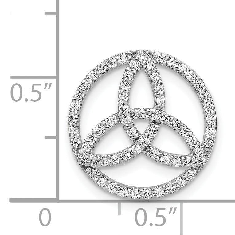 Lovely Rita's Pendants & Charms 14k White Gold Open Back Polished Finish 0.321CT Diamond Celtic Circle Design Chain Slide. Will not fit Omega Chain