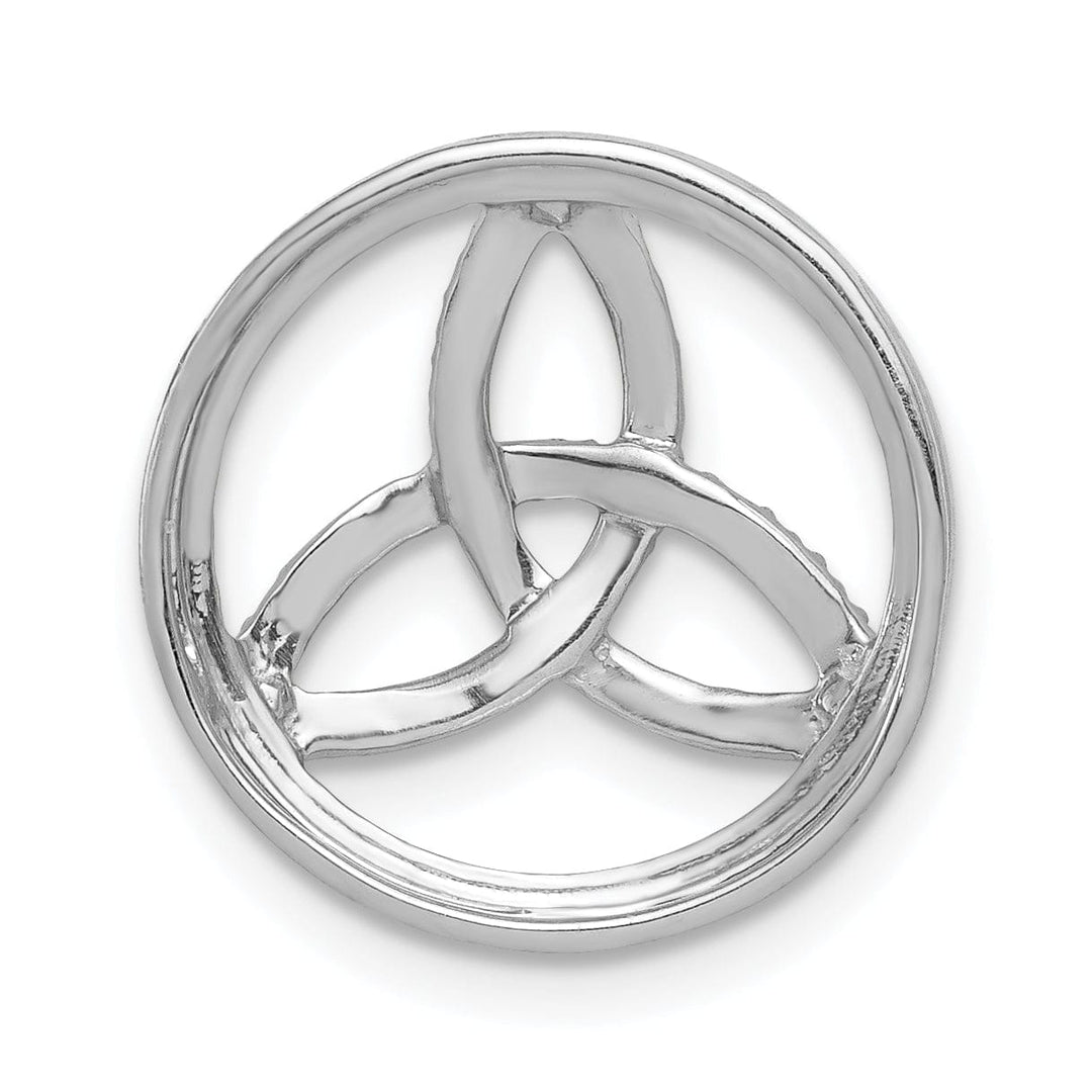 Lovely Rita's Pendants & Charms 14k White Gold Open Back Polished Finish 0.321CT Diamond Celtic Circle Design Chain Slide. Will not fit Omega Chain