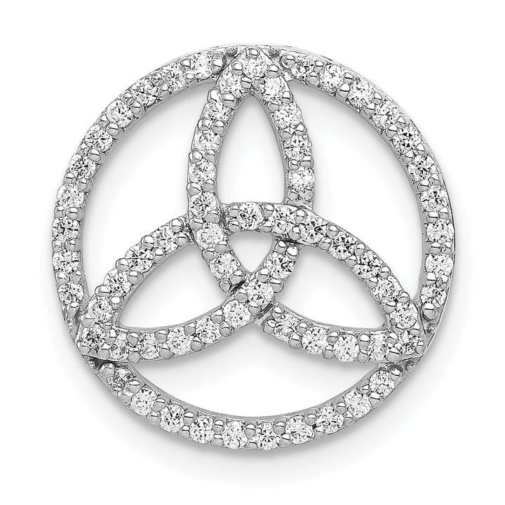 Lovely Rita's Pendants & Charms 14k White Gold Open Back Polished Finish 0.321CT Diamond Celtic Circle Design Chain Slide. Will not fit Omega Chain