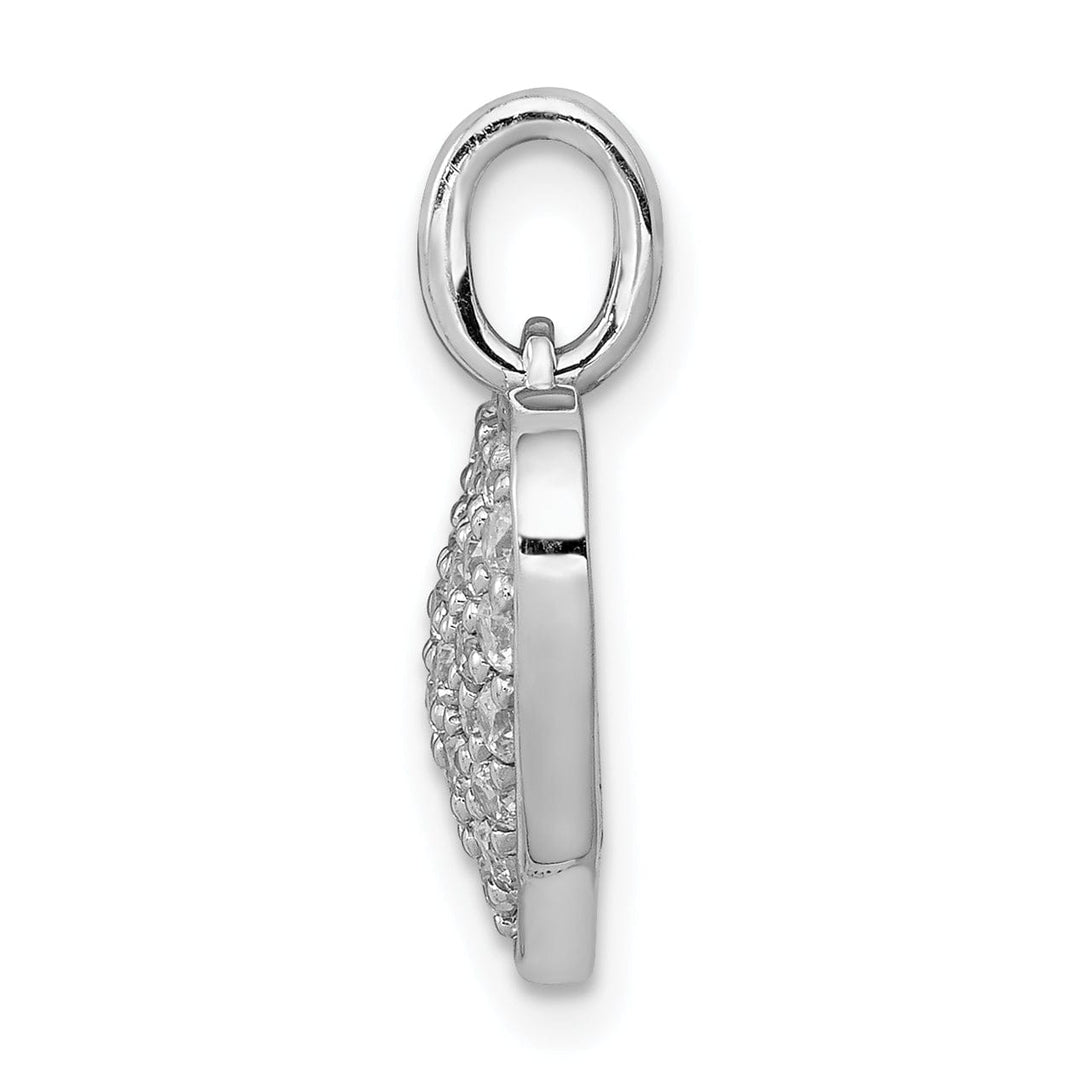 Lovely Rita's Pendants & Charms 14k White Gold Open Back Polished Finish 0.612-CT Diamond Heart Shape Design Charm Pendant