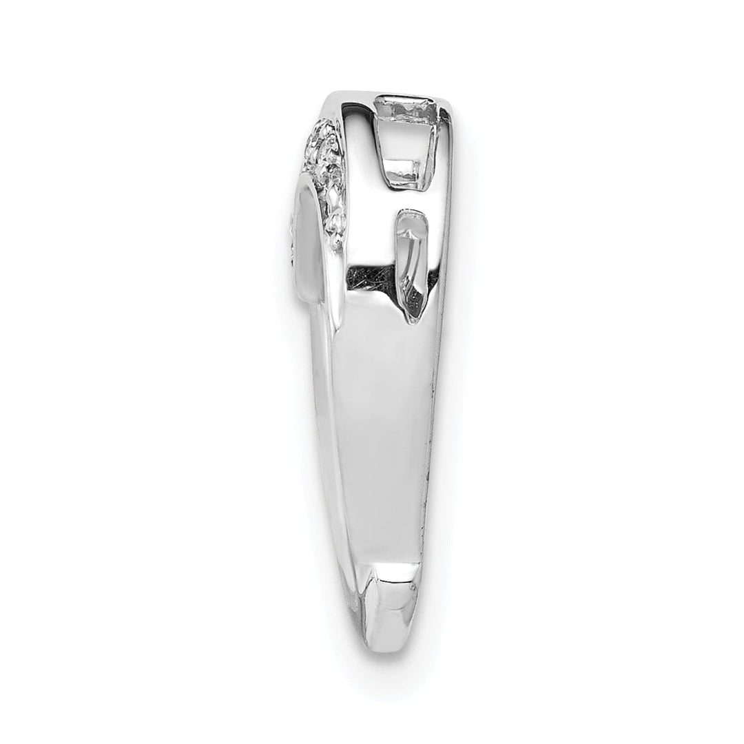 Lovely Rita's Pendants & Charms 14k White Gold Open Back Polished Finish 1/15-CT Diamond Heart Chain Slide Pendant will not fit Omega Chain