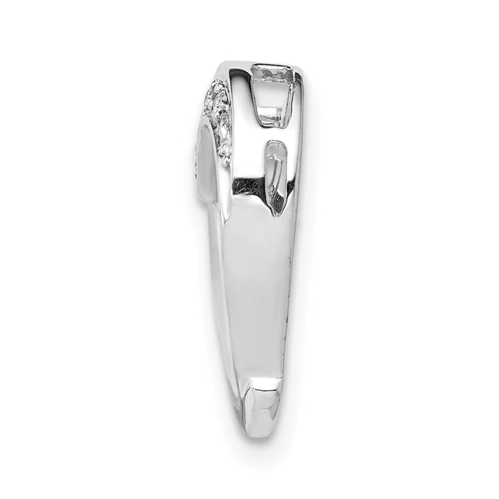 Lovely Rita's Pendants & Charms 14k White Gold Open Back Polished Finish 1/15-CT Diamond Heart Chain Slide Pendant will not fit Omega Chain