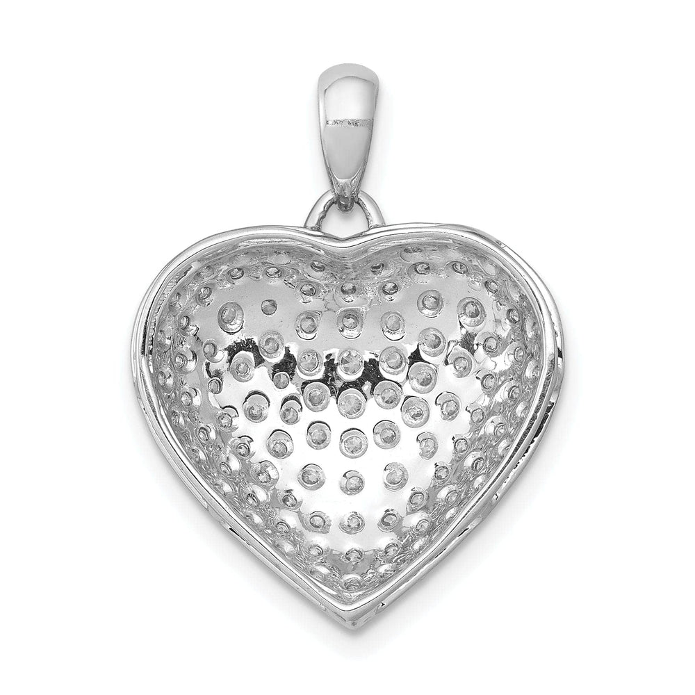 Lovely Rita's Pendants & Charms 14k White Gold Open Back Polished Finish 1-CT Diamond Fancy Heart Shape Design Charm Pendant
