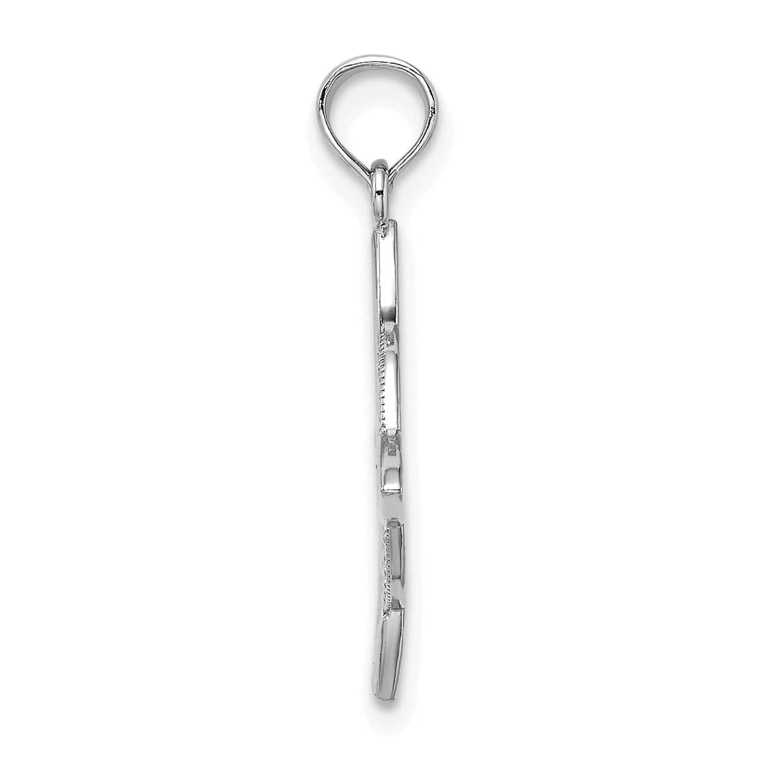 Lovely Rita's Pendants & Charms 14k White Gold Open Back Polished Finish Beaded Small Celtic Eternity Knot Design Charm Pendant