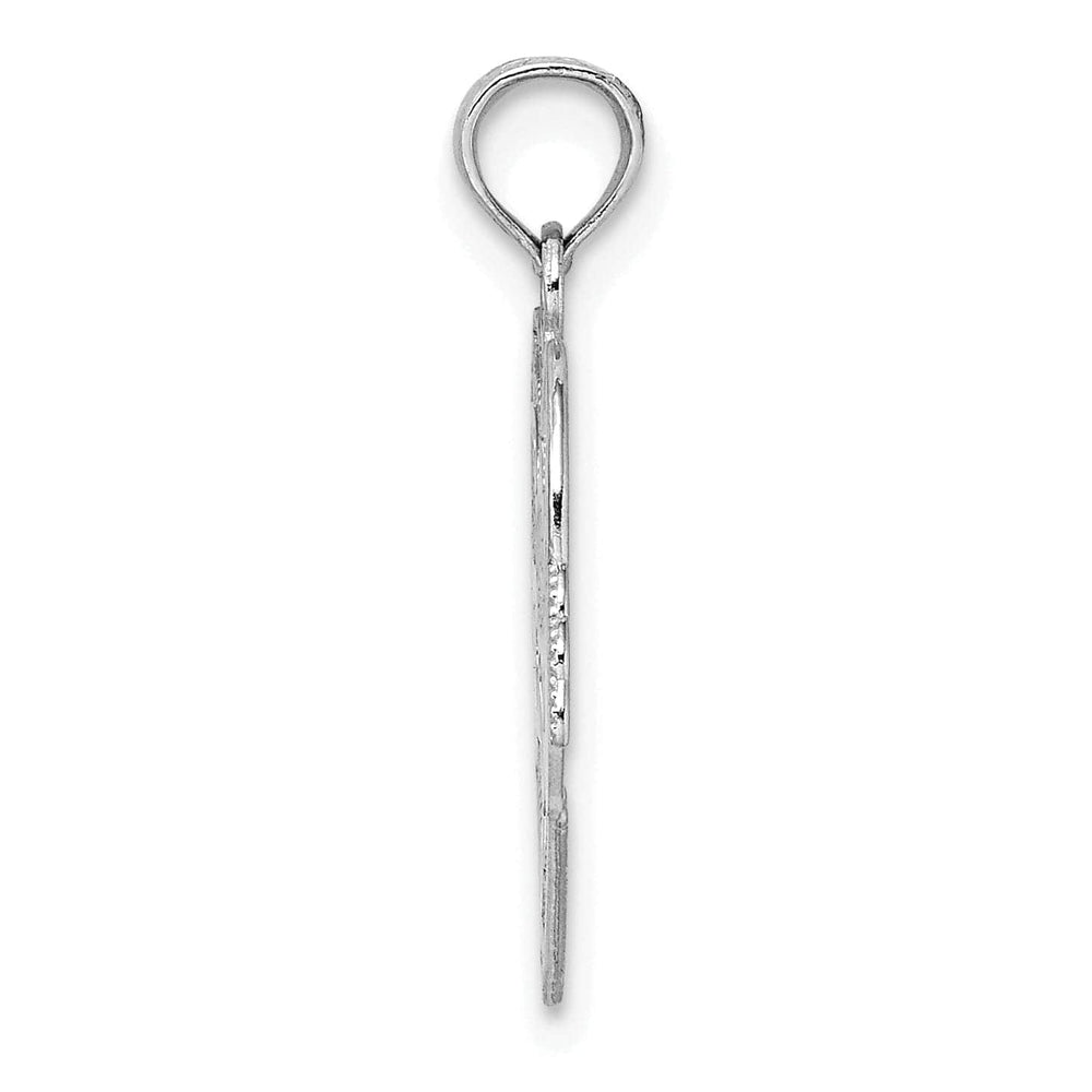 Lovely Rita's Pendants & Charms 14K White Gold Open Back Polished Finish with Beaded Design Claddagh In Heart Charm Pendant