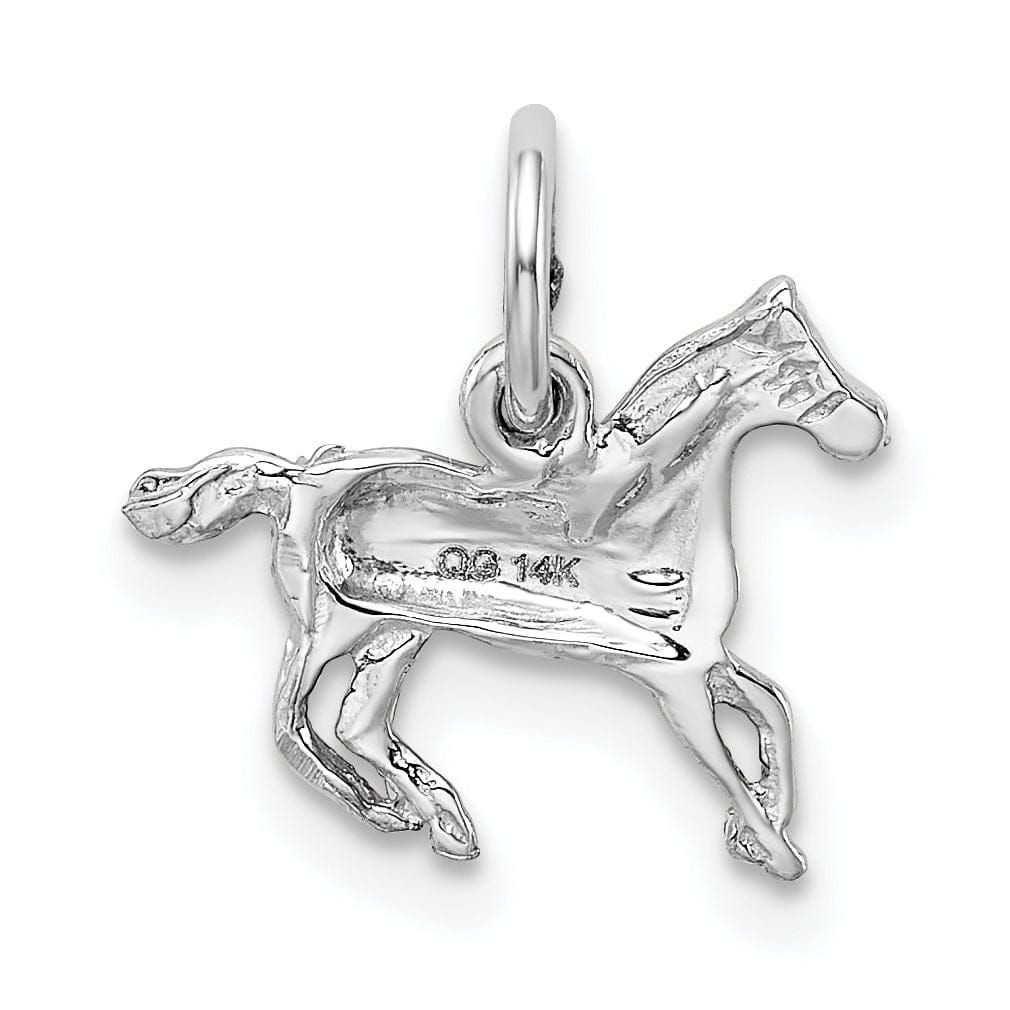 Lovely Rita's Pendants & Charms 14k White Gold Open Back Solid Polished Finish Horse Charm Pendant