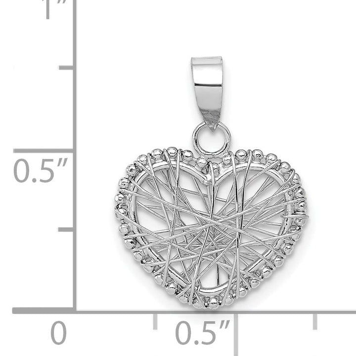 Lovely Rita's Pendants & Charms 14K White Gold Open Wire Heart Charm Pendant