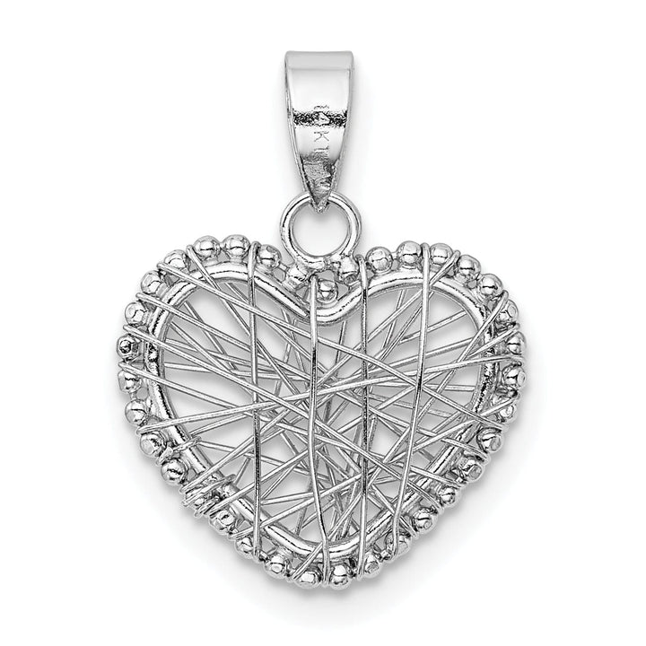 Lovely Rita's Pendants & Charms 14K White Gold Open Wire Heart Charm Pendant