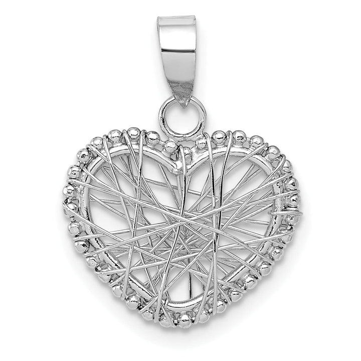 Lovely Rita's Pendants & Charms 14K White Gold Open Wire Heart Charm Pendant