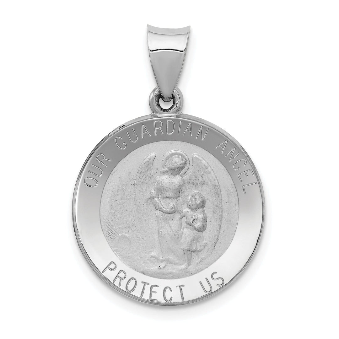 Lovely Rita's Pendants & Charms 14k White Gold Our Guardian Angel Medal Pendant