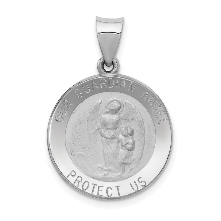 Lovely Rita's Pendants & Charms 14k White Gold Our Guardian Angel Medal Pendant