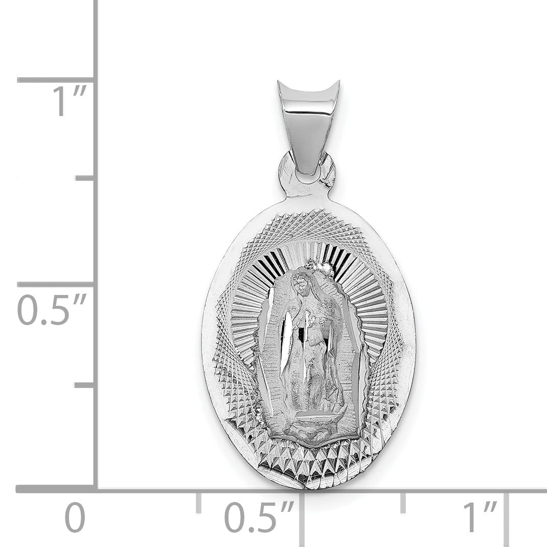 Lovely Rita's Pendants & Charms 14k White Gold Our Lady of Guadalupe Oval Charm