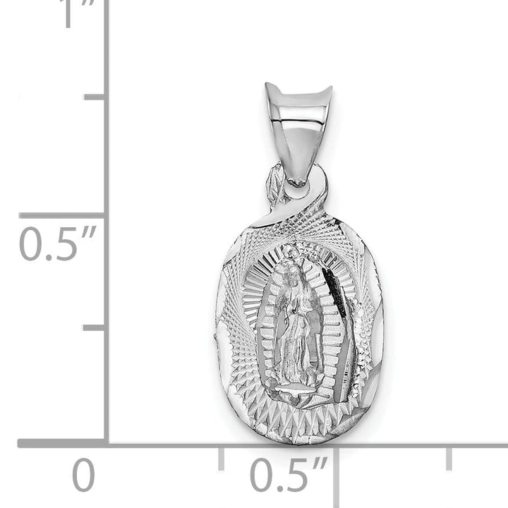 Lovely Rita's Pendants & Charms 14k White Gold Our Lady of Guadalupe Oval Charm