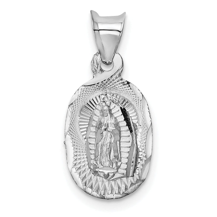 Lovely Rita's Pendants & Charms 14k White Gold Our Lady of Guadalupe Oval Charm