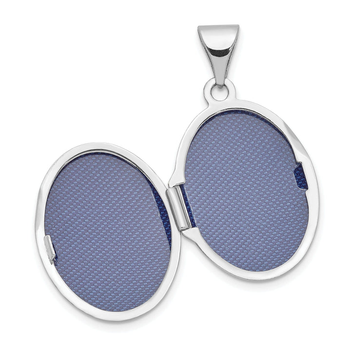 Lovely Rita's Pendants & Charms 14k White Gold oval Flower Design Locket Pendant