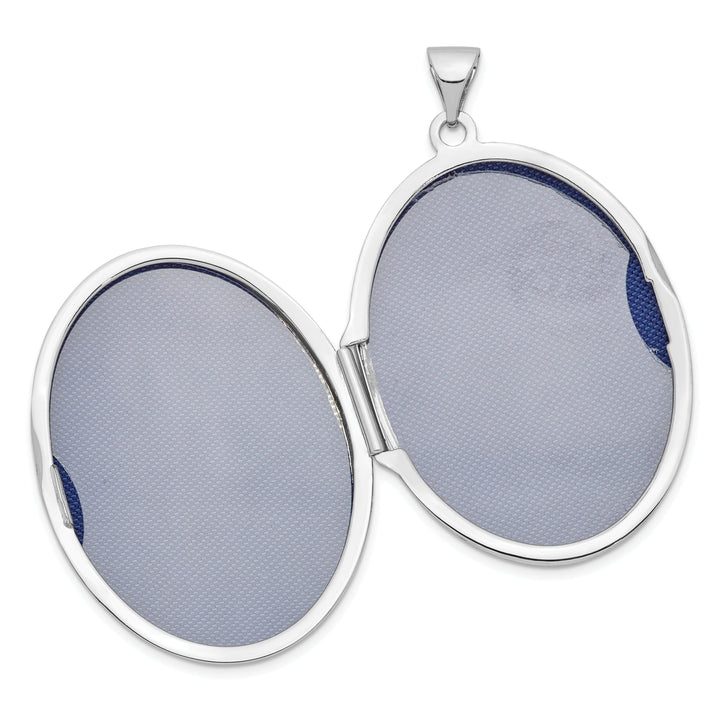 Lovely Rita's Pendants & Charms 14k White Gold Oval Flower With Scrolls Locket