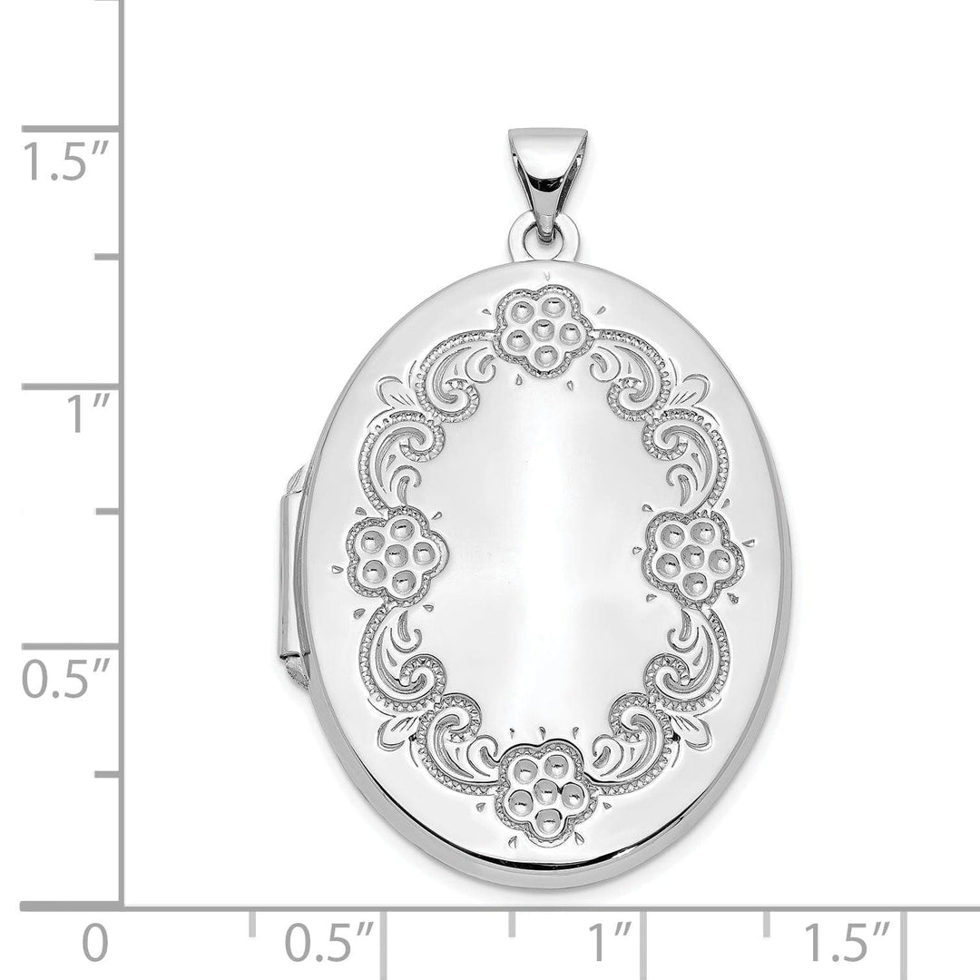 Lovely Rita's Pendants & Charms 14k White Gold Oval Locket Pendant