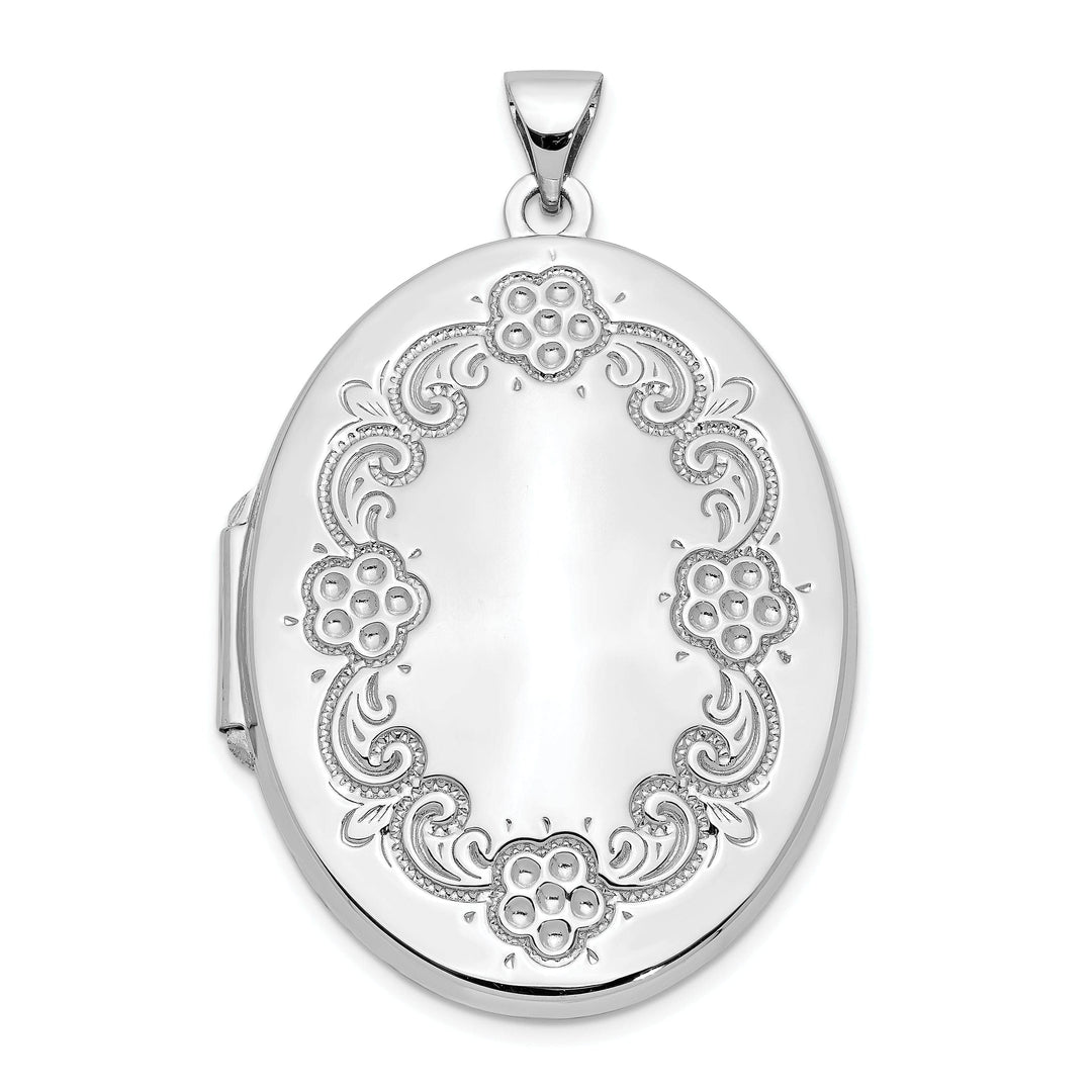 Lovely Rita's Pendants & Charms 14k White Gold Oval Locket Pendant