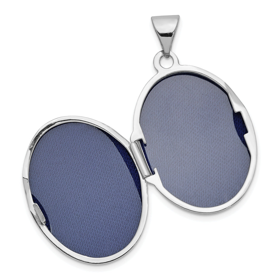 Lovely Rita's Pendants & Charms 14k White Gold Oval Tree Locket Design Pendant