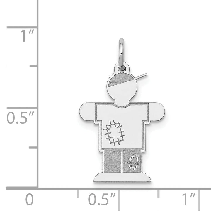 Lovely Rita's Pendants & Charms 14k White Gold Patchwork Boy Hugs Charm