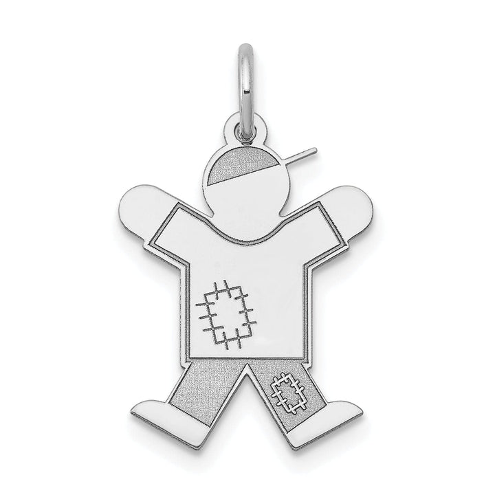 Lovely Rita's Pendants & Charms 14k White Gold Patchwork Boy Joy Charm