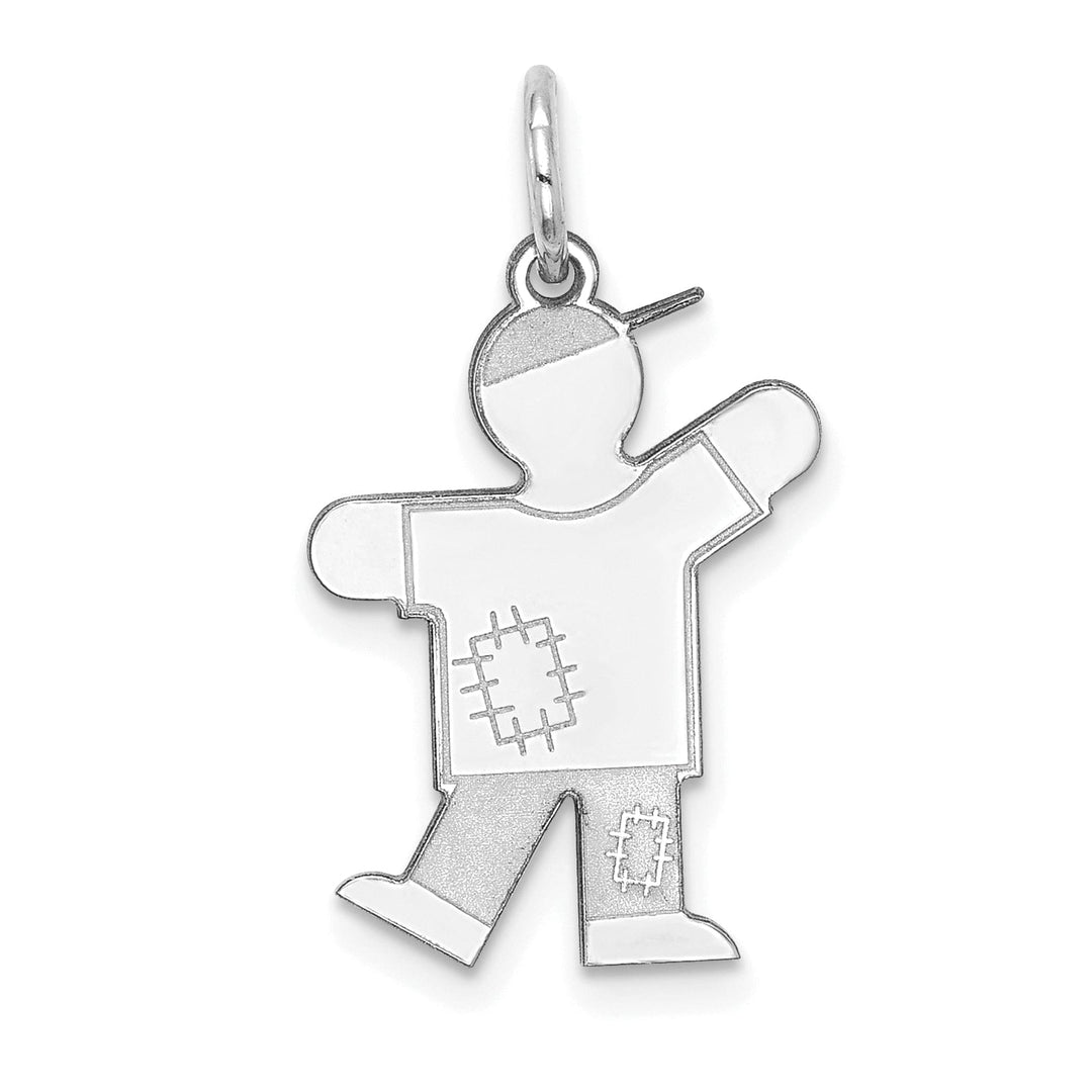 Lovely Rita's Pendants & Charms 14k White Gold Patchwork Boy Kiss Charm