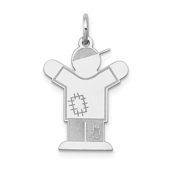 Lovely Rita's Pendants & Charms 14k White Gold Patchwork Boy Love Charm