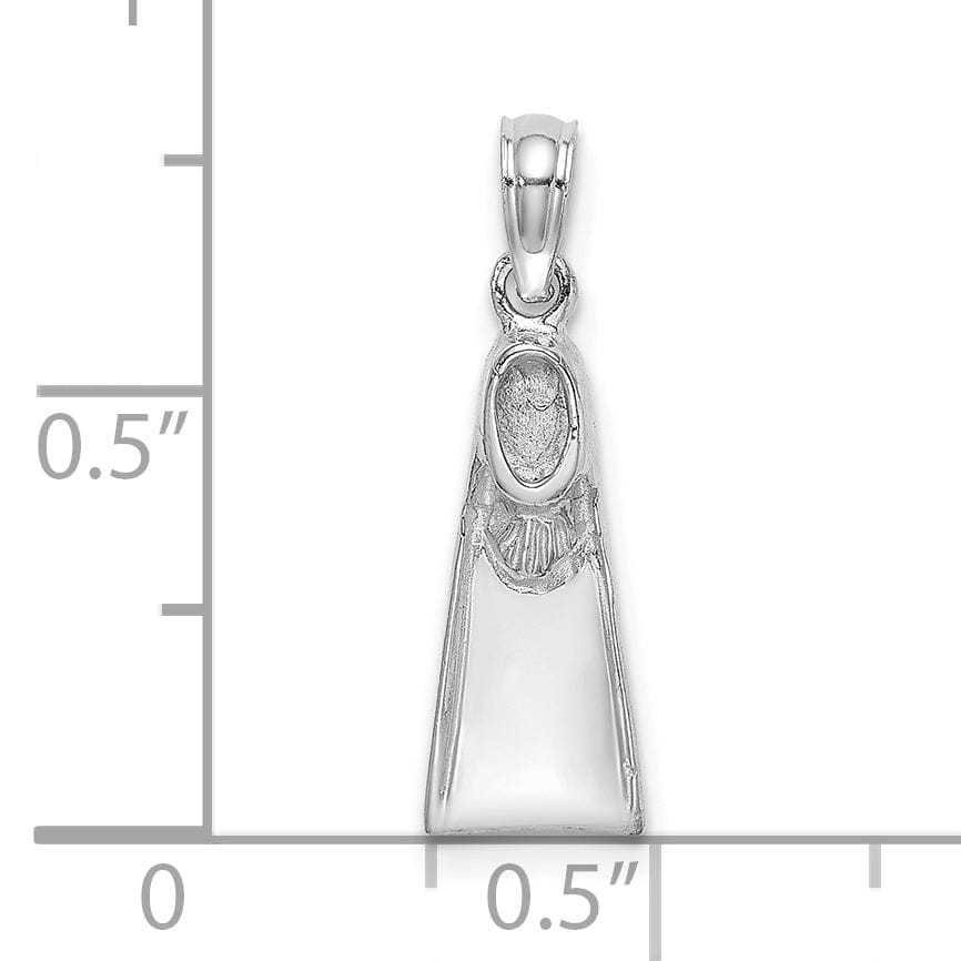 Lovely Rita's Pendants & Charms 14K White Gold Polish Finish Scuba Flipper Charm Pendant