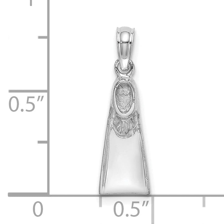 Lovely Rita's Pendants & Charms 14K White Gold Polish Finish Scuba Flipper Charm Pendant