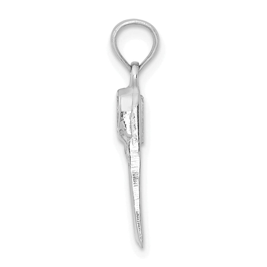 Lovely Rita's Pendants & Charms 14K White Gold Polish Finish Scuba Flipper Charm Pendant