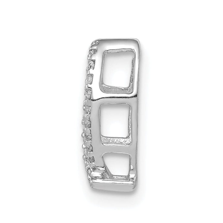 Lovely Rita's Pendants & Charms 14k White Gold Polished 1/15-ct.Diamond Ichthus Chain Slide Pendant