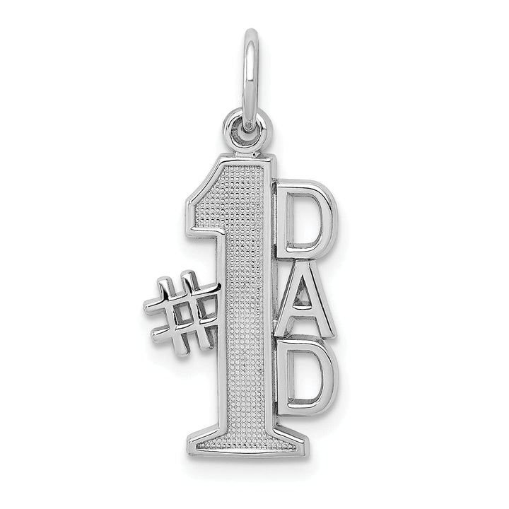 Lovely Rita's Pendants & Charms 14k White Gold Polished #1 Dad Pendant